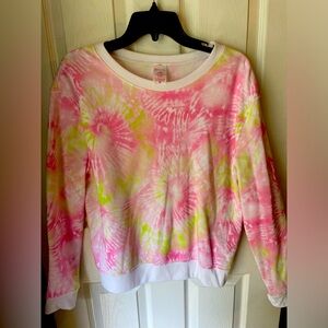 🌸💓💚 Fun PINK & GREEN Fleece Sweatshirt💚🌸💕